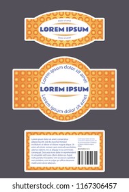 Template of label on the jar or can. Orange balls