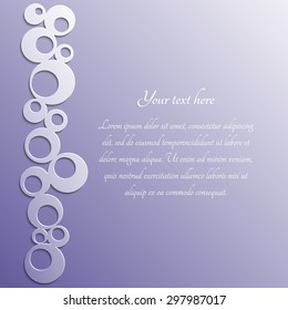 Template with label. Paper frame. Rings pattern with shadow. Vector eps10