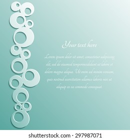 Template with label. Paper frame. Rings pattern with shadow. Vector eps10