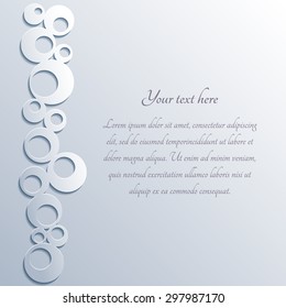 Template with label. Paper frame. Rings pattern with shadow. Vector eps10