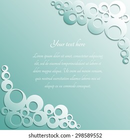 Template with label. Paper frame. Rings pattern with shadow. Vector eps10