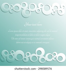 Template with label. Paper frame. Rings pattern with shadow. Vector eps10