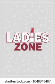 Template for Ladies concept vector illustration in grey and red