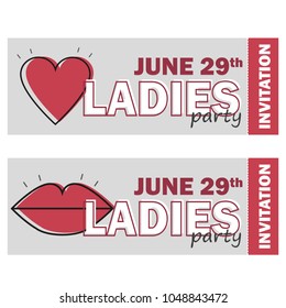 template for Ladies night party flyer, bachelorette party invitation, vector