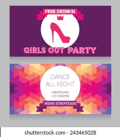 template for Ladies night party flyer, vector illustration