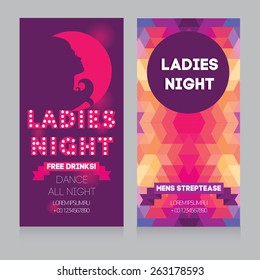 template for Ladies night party flyer, vector illustration