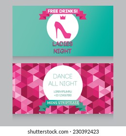 template for Ladies night party invitation, vector illustration