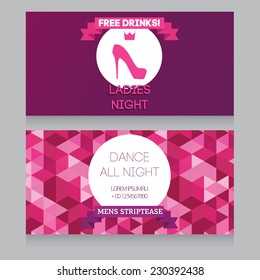 template for Ladies night party invitation, vector illustration