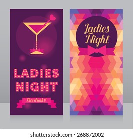 Vorlage für Ladys night party Einladung, Vektorgrafik