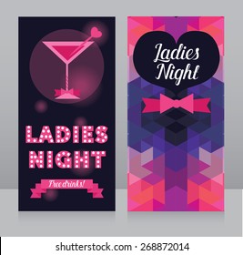 template for Ladies night party invitation, vector illustration