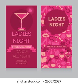 template for Ladies night party invitation, vector illustration