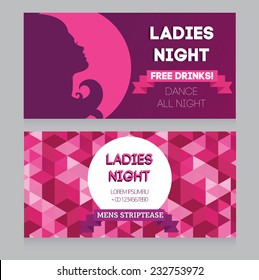 template for Ladies night party, vector illustration