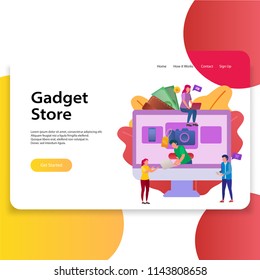 Template of Landing Page Gadget Store Web Illustration