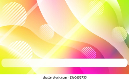 Template Landing Page With Wave Geometric Shape, Lines, Circle. For Design, Presentation, Business. Vector Illustration with Color Gradient