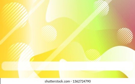 Template Landing Page With Wave Geometric Shape, Lines, Circle. For Design, Presentation, Business. Vector Illustration with Color Gradient