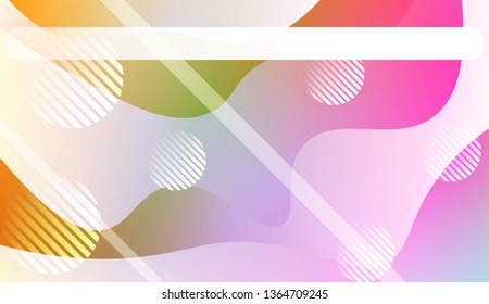 Template Landing Page With Wave Geometric Shape, Lines, Circle. For Design, Presentation, Business. Vector Illustration with Color Gradient
