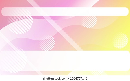 Template Landing Page With Wave Geometric Shape, Lines, Circle. For Design, Presentation, Business. Vector Illustration with Color Gradient