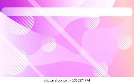 Template Landing Page With Wave Geometric Shape, Lines, Circle. For Design, Presentation, Business. Vector Illustration with Color Gradient