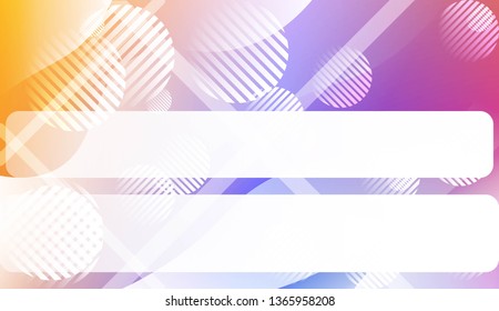 Template Landing Page With Wave Geometric Shape, Lines, Circle. For Design, Presentation, Business. Vector Illustration with Color Gradient