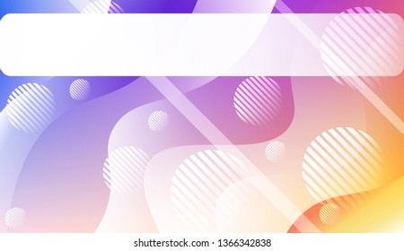 Template Landing Page With Wave Geometric Shape, Lines, Circle. For Design, Presentation, Business. Vector Illustration with Color Gradient