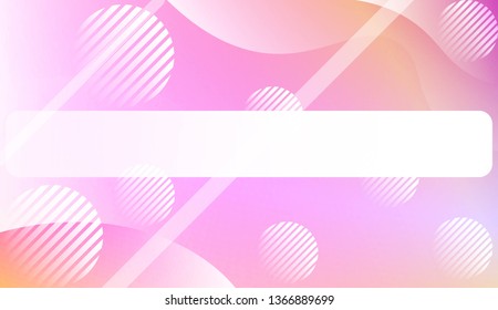 Template Landing Page With Wave Geometric Shape, Lines, Circle. For Design, Presentation, Business. Vector Illustration with Color Gradient