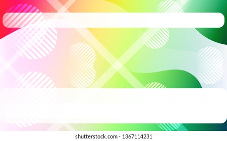 Template Landing Page With Wave Geometric Shape, Lines, Circle. For Design, Presentation, Business. Vector Illustration with Color Gradient