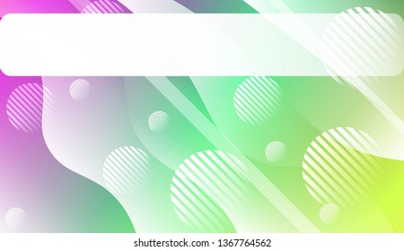Template Landing Page With Wave Geometric Shape, Lines, Circle. For Design, Presentation, Business. Vector Illustration with Color Gradient