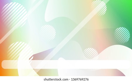 Template Landing Page With Wave Geometric Shape, Lines, Circle. For Design, Presentation, Business. Vector Illustration with Color Gradient