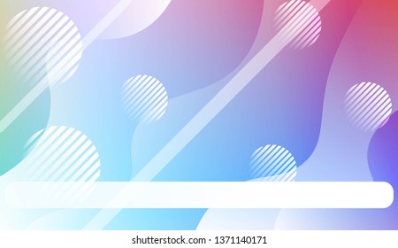 Template Landing Page With Wave Geometric Shape, Lines, Circle. For Design, Presentation, Business. Vector Illustration with Color Gradient