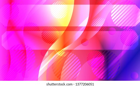 Template Landing Page With Wave Geometric Shape, Lines, Circle. For Design, Presentation, Business. Vector Illustration with Color Gradient