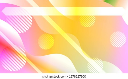 Template Landing Page With Wave Geometric Shape, Lines, Circle. For Design, Presentation, Business. Vector Illustration with Color Gradient