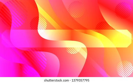 Template Landing Page With Wave Geometric Shape, Lines, Circle. For Design, Presentation, Business. Vector Illustration with Color Gradient