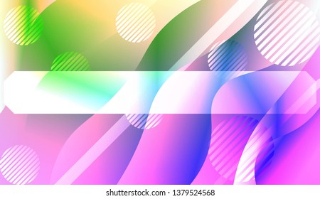 Template Landing Page With Wave Geometric Shape, Lines, Circle. For Design, Presentation, Business. Vector Illustration with Color Gradient