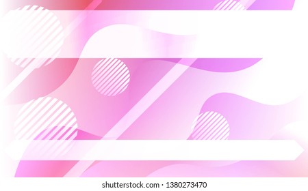 Template Landing Page With Wave Geometric Shape, Lines, Circle. For Design, Presentation, Business. Vector Illustration with Color Gradient