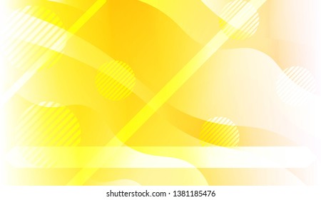 Template Landing Page With Wave Geometric Shape, Lines, Circle. For Design, Presentation, Business. Vector Illustration with Color Gradient