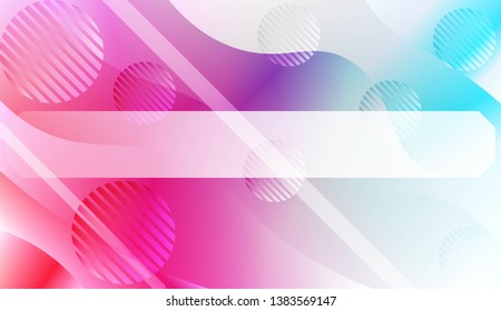 Template Landing Page With Wave Geometric Shape, Lines, Circle. For Design, Presentation, Business. Vector Illustration with Color Gradient