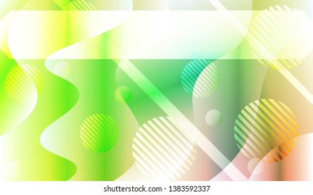 Template Landing Page With Wave Geometric Shape, Lines, Circle. For Design, Presentation, Business. Vector Illustration with Color Gradient