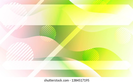 Template Landing Page With Wave Geometric Shape, Lines, Circle. For Design, Presentation, Business. Vector Illustration with Color Gradient
