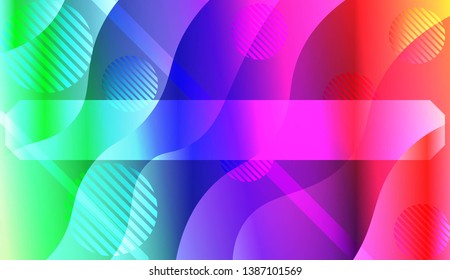 Template Landing Page With Wave Geometric Shape, Lines, Circle. For Design, Presentation, Business. Vector Illustration with Color Gradient
