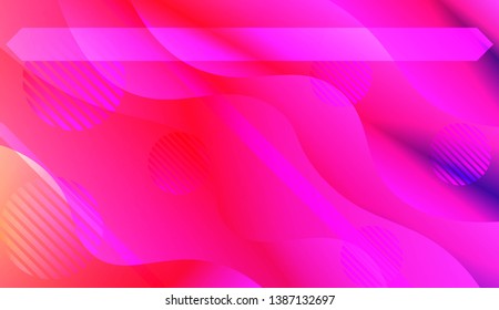 Template Landing Page With Wave Geometric Shape, Lines, Circle. For Design, Presentation, Business. Vector Illustration with Color Gradient