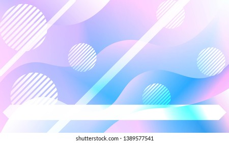 Template Landing Page With Wave Geometric Shape, Lines, Circle. For Design, Presentation, Business. Vector Illustration with Color Gradient