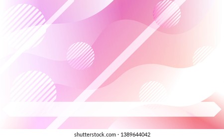 Template Landing Page With Wave Geometric Shape, Lines, Circle. For Design, Presentation, Business. Vector Illustration with Color Gradient