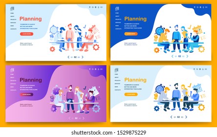 Template for landing page, website, presentation or banner on the topic Planning.
Digital flyer, also can be print advertising. Vector illustration. 