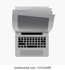 Template laptop for any graphical works on a white background
