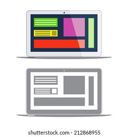 Template laptop on a white background