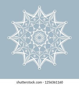 Template laser cut xmas cards Openwork Christmas snowflake cut out of paper for invitation greeting card for the New Year Christmas Template snowflake vector for laser cutting plotter cutting printing
