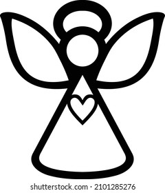 Template for laser cutting of an angel. Vector illustration - Eps.