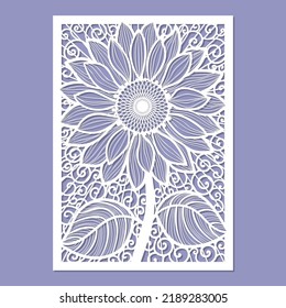 Template for laser cutting of any materials. Floral ornament. For decorating  decorative panels, wedding cards, invitation menus, envelopes and so on. Vector