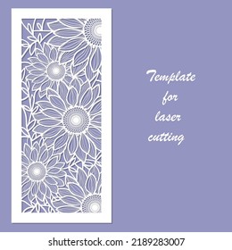 Template for laser cutting of any materials. Floral ornament. For decorating  decorative panels, wedding cards, invitation menus, envelopes and so on. Vector