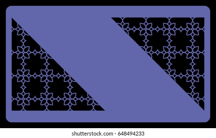 template laser cutting for Business card. Decorative geometric ornament. Vector illustration. For cutting from metal, paper.